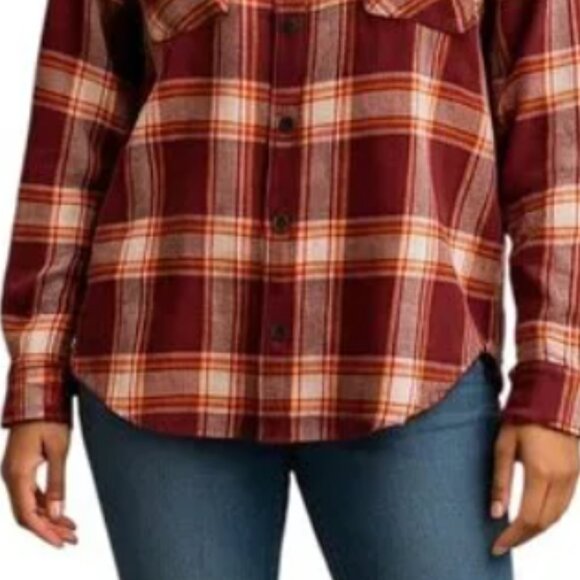 Signature Studios Burgundy Plaid Button Down Long Sleeve Flannel Shirt Size L - Picture 13 of 13